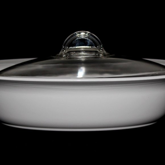 Corning Casual Elegance White Flora Baking Dish | L32 Oval Casserole Dish - Picture 1 of 11